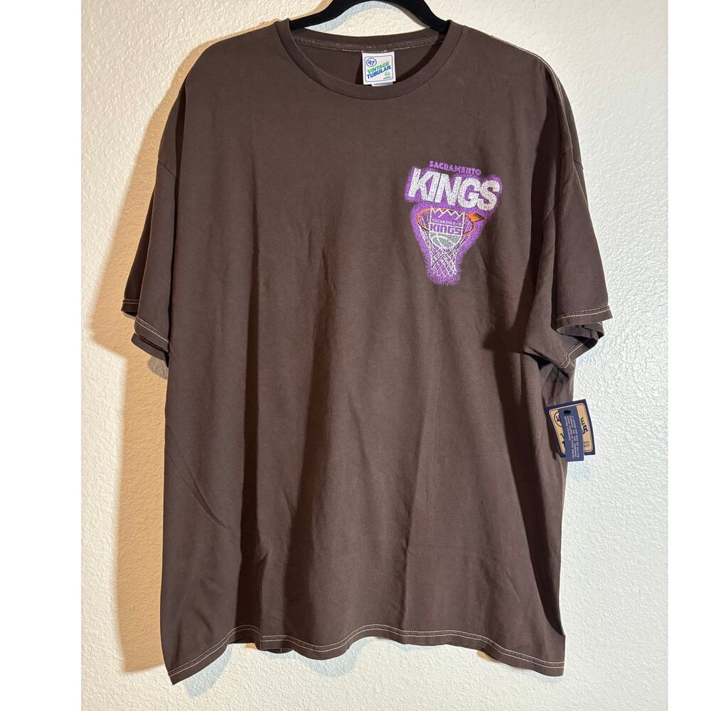 Sacramento Kings '47 Vintage Tubular Dagger Men's 2X Brown Graphic T-Shirt